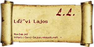 Lévi Lajos névjegykártya